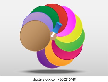 Abstract color circle infographic with pin