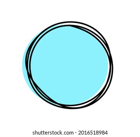 Abstract color circle as line drawing on white background