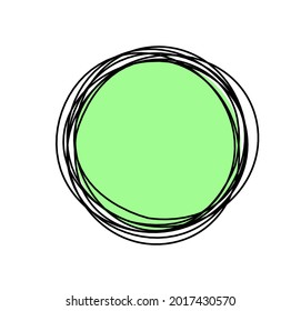 Resumen del círculo de color como dibujo de línea sobre fondo blanco. Vector