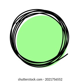 Abstract color circle as line drawing on white background. Vector