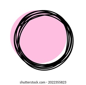 Abstract Color Circle As Line Drawing On White Background. Vector