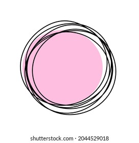 Abstract color circle as line drawing on white background. Vector