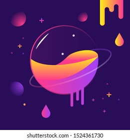Abstract color circle on the color background, Yellow and purple background, abstract poster, vector illustration