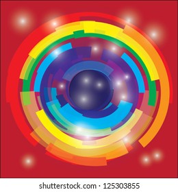 abstract color circle on red background cosmos sky