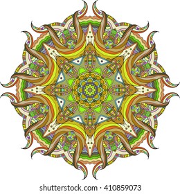 Abstract color circular mandala.
