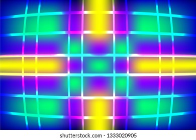Abstract, color composition of the colored, curved lines on a gradient background. Vector image.