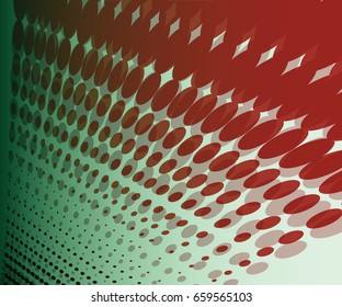 Abstract color composition, made in the style of halftone