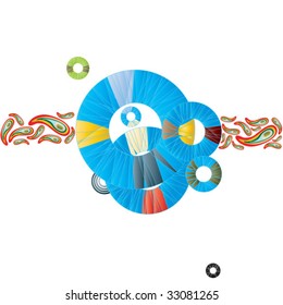 abstract color composition on a white