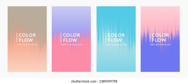 Abstract color covers. Set of backgrounds. Abstract gradient background. Wave blend pattern. Fluid shapes composition. Futuristic design posters. Eps10 vector.