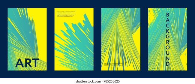 Abstract color covers set. Brushes shapes composition. Futuristic design posters. Eps10 vector.