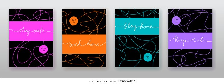 Abstract color creativ brochure design. Set of templates, cards, covers, posters, banners. Bright meandering curves