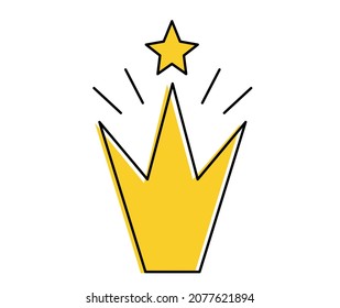 Abstract color crown as line drawing on white background. Vector