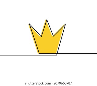 Abstract color crown as line drawing on white background. Vector