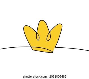 Abstract color crown as line drawing on white background. Vector