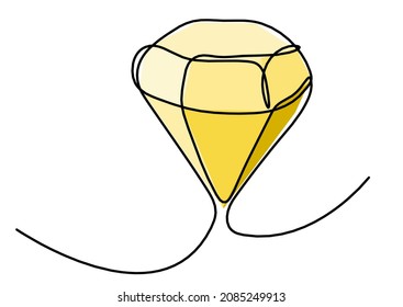 Cristal de color abstracto como líneas continuas dibujando sobre fondo blanco. Vector
