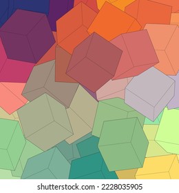 Abstract color cubes element background. Overlapping geometry design. Modern simple hexagonal graphic concept. Vector illustration.