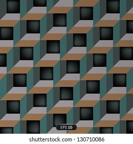 Abstract color cubes pattern. Geometrical texture with cubes. Vector illustration