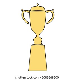 Abstract color cup as continuous lines drawing on white as background. Vector