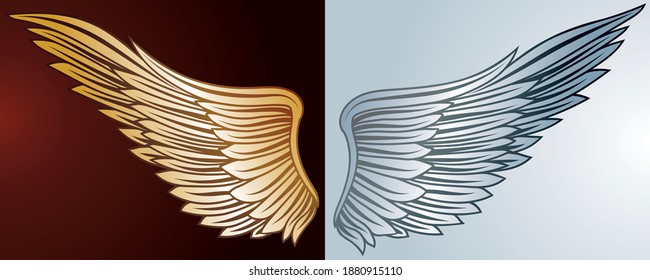 Abstract color decorative spread wings