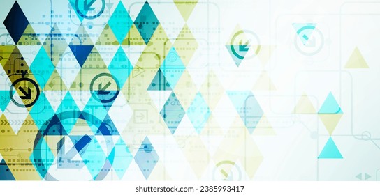 Resumen del color de fondo de la tecnología de comunicación digital. Arte vectorial hecho a mano.