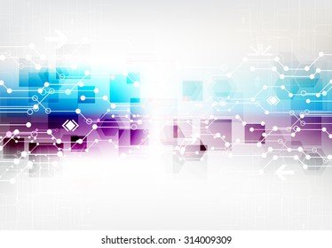 Abstract color digital communication technology background. Vector illustration