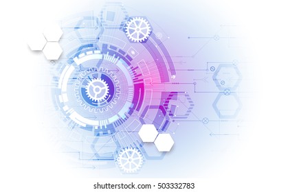 Abstract color digital communication technology background. Vector illustration