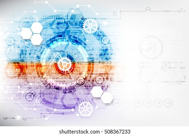 Abstract color digital communication technology background. Vector illustration