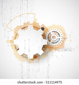 Abstract color digital communication technology background. Vector illustration