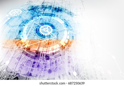 Abstract color digital communication technology background. Vector illustration