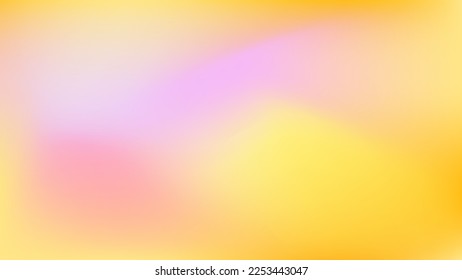 Pancarta de vector de color abstracto. Fondo de gradiente fresco y brillante. Manchas lisas rosas y amarillas. Banner de manchas líquidas neutrales con lugar para el texto. Ilustración de fondo de verano de jugoso vector