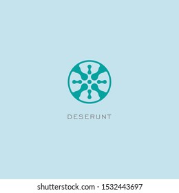 Abstract color dot logo design. Energy atom tech icon vector