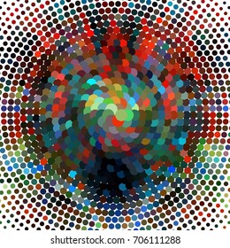 Abstract color dots halftone background. Vector clip art