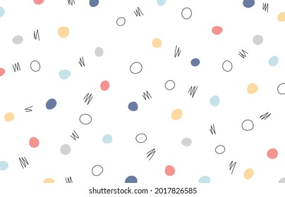 Abstract color dots pattern design of pattern style artwork. Overlapping for doodles style hand drawing background. illustration vector