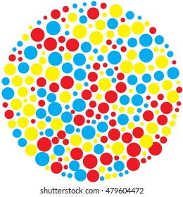 abstract color dots vector design in circle