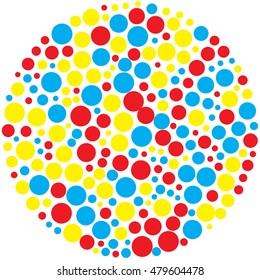 abstract color dots vector design in circle