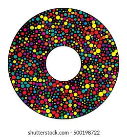 abstract color dots vector design in circle