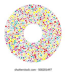 abstract color dots vector design in circle