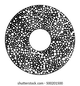 abstract color dots vector design in circle