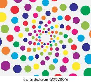 Abstract color dotted background. Modern vector pattern with geometric swirl dots