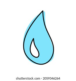 Abstract color drop as line drawing on white background. Vector