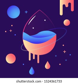 Abstract color drop on the color background, Yellow and rose and blue background, abstract poster, vector illustration