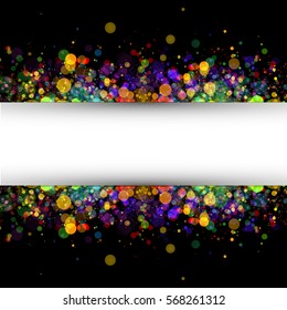 Abstract Color Explosion And Color Splash Illustration On Black Background. Vector Design.