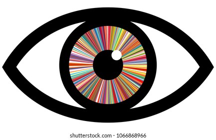 Abstract color eye. Vector icon