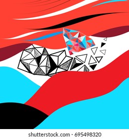 Abstract color fantastic background with geometric elements