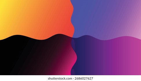 Abstract Color Field Composition Smooth Gradient Forms