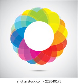 Abstract color figure-vector icon on the gray backdrop