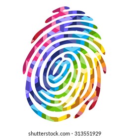 Abstract Color Fingerprint Shape. Secure Identification System