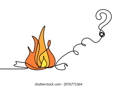 Comprimido abstracto de color con signo de interrogación como dibujo de línea sobre fondo blanco. Vector
