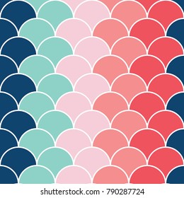 Abstract color fish fin seamless pattern