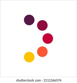 Abstract Color Five Round Logo Design